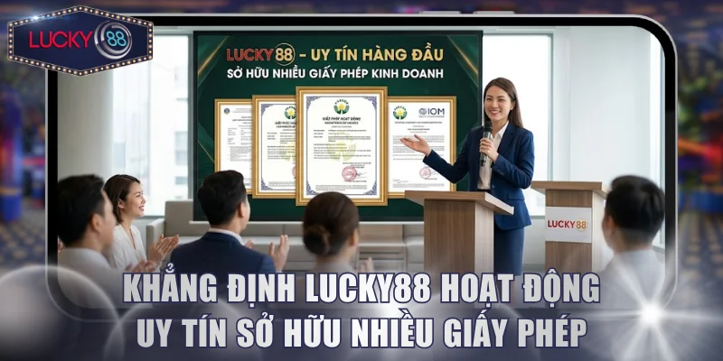 Khẳng định LUCKY88 hoạt động uy tín sở hữu nhiều giấy phép